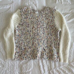 Absolutely Creative Worldwide Womens Eyelash Knit Sweater Ivory - Size M - NWT